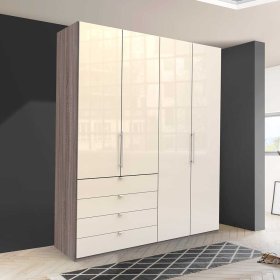 Schlafzimmerschrank Hermanos in Eiche Trüffelfarben und Cremeweiss – Ansicht 3
