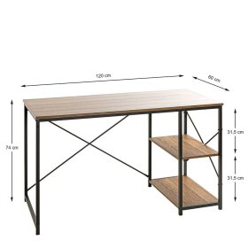 Bürotisch Niano mit Seitenregal in Eichefarben & Schwarz – Ansicht 7