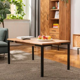 Wohnzimmer Tisch Yalley aus Wildeiche Massivholz im Skandi Design – Ansicht 4