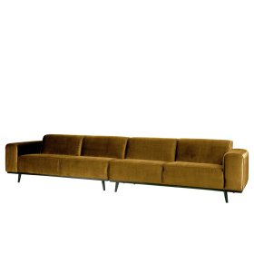 Wohnzimmer Sofa Graves in Honigfarben Samt im Retro Style – Ansicht 7
