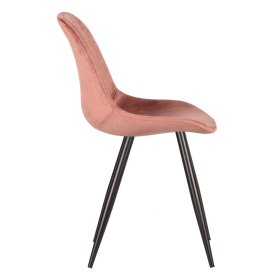 Samt Küchenstuhl Set Rabad in Rosa mit Schalensitz (2er Set) – Ansicht 3
