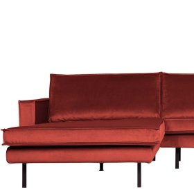 Sofaecke Klasvan in Kastanienfarben Samt 300 cm breit – Ansicht 4