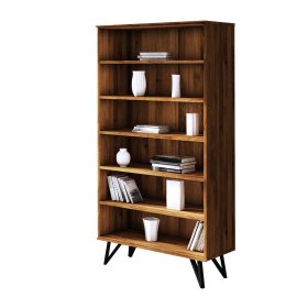 Standregal Cariasca aus Wildeiche Massivholz und Stahl 185 cm hoch – Ansicht 1