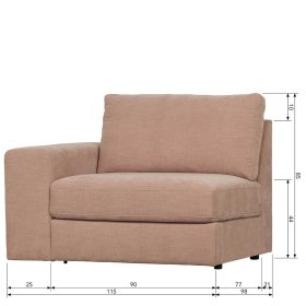 Modul Couch mit Armlehne links Oktamian in Rosa aus Webstoff – Ansicht 14