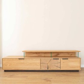 TV Board Tenna mit LED Beleuchtung und Hirnholz Applikation – Ansicht 3
