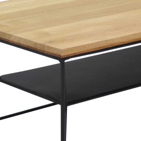 Designcouchtisch Radio aus Wildeiche Massivholz und Metall – Ansicht 3
