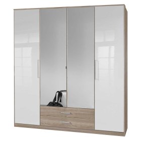Kleiderschrank Fashiona mit Spiegeltüren und zwei Schubladen – Ansicht 1