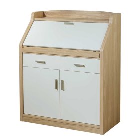 Schreibsekretär Pam in Cremefarben und Eiche Bianco Made in Germany – Ansicht 1