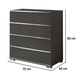 Schubladenkommode Boplaroma Front glasbeschichtet - 82 cm hoch – Ansicht 7