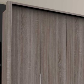 XXL Kleiderschrank Vasilio in Eiche Trüffelfarben mit Falttüren uns Schubladen – Ansicht 5