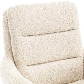Cremefarbene Esstisch Stühle Velsamos aus Boucle Stoff und Metall (2er Set) – Ansicht 6