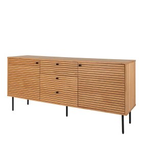 Sideboard Myronna mit Fußgestell aus Metall und drei Schubladen – Ansicht 1