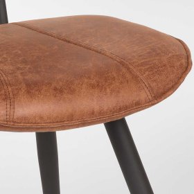 Esszimmerstuhl Set Auray in Cognac Braun Kunstleder mit 50 cm Sitzhöhe (2er Set) – Ansicht 7