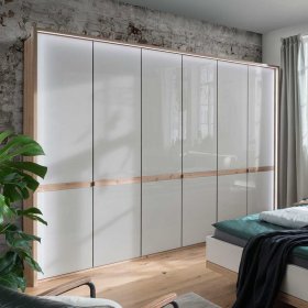 Schlafzimmer Set Privira in Eiche Bianco und Beige mit LED Beleuchtung (vierteilig) – Ansicht 2