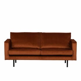 2 Sitzer Sofa Aylon in Rostfarben mit Samt Bezug – Ansicht 1