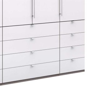 Kombi Schlafzimmerkleiderschrank Yunidra mit Schubladen und Falttüren – Ansicht 4