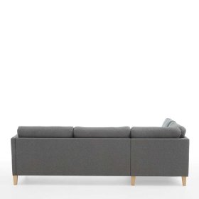 Skandi Design Sofaecke Bastia in Grau mit Fußgestell aus Holz – Ansicht 7