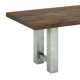 Esstisch Future aus Wildeiche Massivholz und Eisen im Industry Look – Ansicht 3