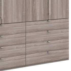 Jugend Kleiderschrank Vasilio in Eiche Trüffelfarben mit Falttüren – Ansicht 4