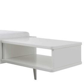 Weißes Doppelbett Lesgon aus MDF 38 cm Einstiegshöhe – Ansicht 6