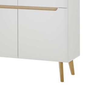 Skandi Design Highboard Jasturian in Weiß und Eichefarben – Ansicht 6