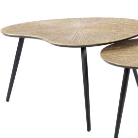 Zweisatztisch Dedian in Altgoldfarben mit Antik Finish (zweiteilig) – Ansicht 5