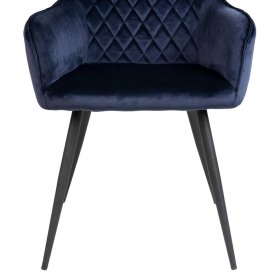 Polsterstühle Langos in Dunkelblau Samt modern (2er Set) – Ansicht 5