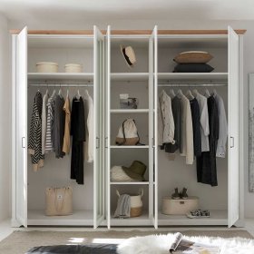 Drehtürenkleiderschrank Dymco in Holzoptik Pinie weiß und Wildeichefarben – Ansicht 4