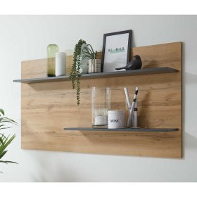 Designwohnwand Uzniana in Anthrazit und Wildeichefarben modern (vierteilig) – Ansicht 5