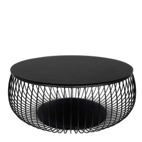 Couchtisch Fegaria mit Drahtgestell in runder Form – Ansicht 1