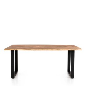 Esstische Factory Design Grosseto mit natürlicher Baumkante und Bügelgestell – Ansicht 3