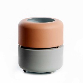 Metall Tischleuchte Jilina in Rosa und Grau im Skandi Design – Ansicht 2