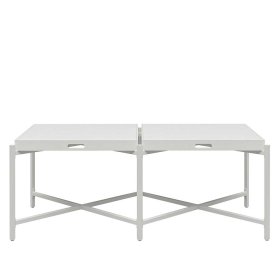 Wohnzimmer Tisch Jufara mit abnehmbaren Tabletts in Weiß – Ansicht 3