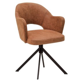 Armlehnstuhl Sanlina in Cognac Braun aus Microfaser – Ansicht 2