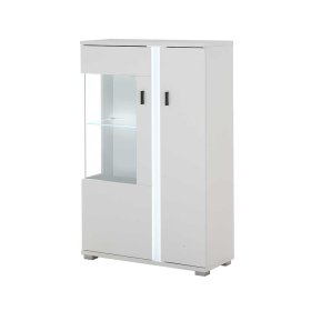Highboard Constantin mit LED Beleuchtung - Glastür links – Ansicht 1