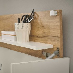 Anbauwand mit Homeoffice Rascian in Weiß und Wildeichefarben (fünfteilig) – Ansicht 12