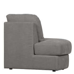 Modulsofa Abschluss Element links Fredoco in Grau Rücken echt bezogen – Ansicht 8