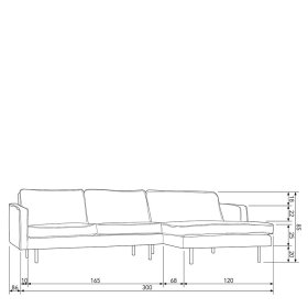Ecksofa Sonition in Dunkelgrün Samt im Retrostil – Ansicht 8
