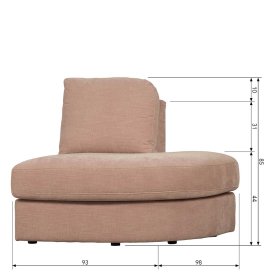 Modulsofa Abschluss Element rechts Oktamian in Rosa aus Webstoff – Ansicht 16