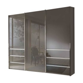 Brauner Schiebetürenschrank Vyrana in modernem Design 3 türig – Ansicht 1