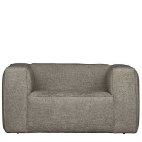 Moderner Wohnzimmer Sessel Anzaroty aus Webstoff in Beige Grau meliert mit Armlehnen – Ansicht 2
