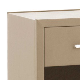 Nachtkonsole Asta in Beige Kunstleder mit Schublade – Ansicht 3