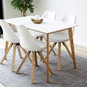 Küchenstühle Next in Weiß und Holz Naturfarben (2er Set) – Ansicht 5