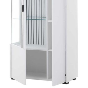 Wohnzimmervitrine Paros in modernem Design - Weiß – Ansicht 6
