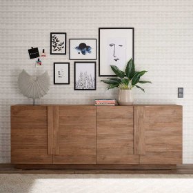 Großes Esszimmersideboard Tryvial mit 4 Drehtüren 90 cm hoch – Ansicht 2