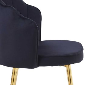 Muschel Barhocker Nastaruna in Schwarz und Goldfarben (2er Set) – Ansicht 7
