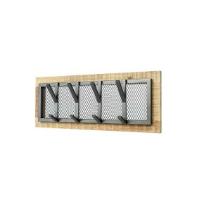 Wandgarderobenleiste Moviess aus Mangobaum Massivholz und Metall 75 cm breit – Ansicht 1