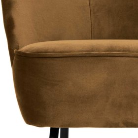 Retrosessel Laveland in Honigfarben und Schwarz aus Samt und Metall – Ansicht 4