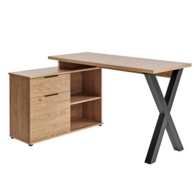 Büroschreibtisch Jian in modernem Design mit Seitenregalen – Ansicht 1