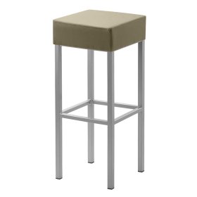 Moderner Barstuhl Aribert mit 81 cm Sitzhöhe in Taupe & Perlsilberfarben – Ansicht 1